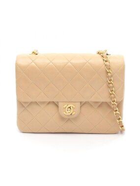 Chanel Shoulder Bag Mini Quilted 20 Beige Lambskin Mini Chain